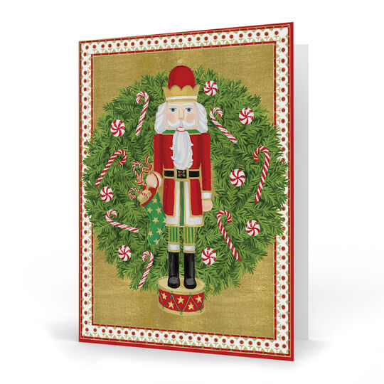 Nutcracker and Wreath Folded Holiday Cards